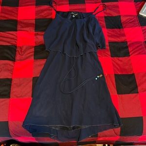 City triangles navy blue spaghetti strap dress with back cutout